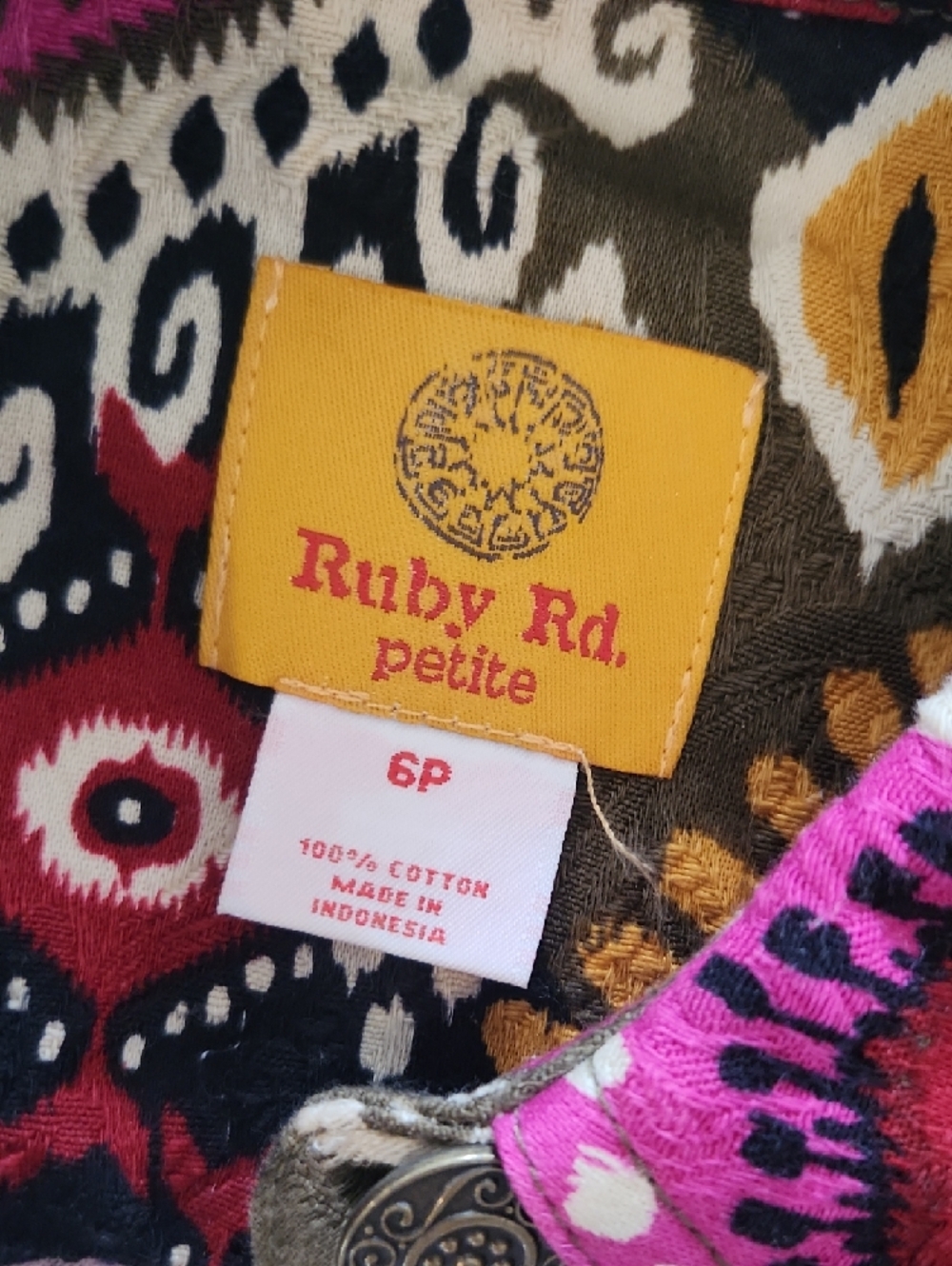 Ruby Rd. Petite Mixed Print Jacket with Yellow Label - Picture 4 of 8